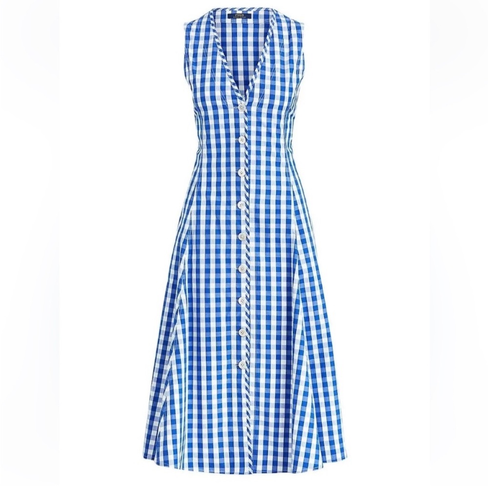 Blue Gingham Sleeveless Dress
